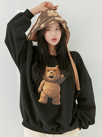 Teddy Bear 양기모 맨투맨 (2color) -모델분도 구입하신 여리한 티셔츠!!