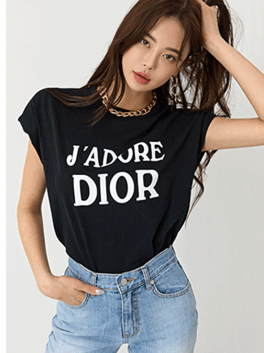 Ador 숄더패드 크롭 나시 티셔츠 (2color)